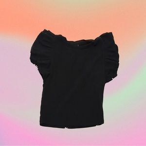 black ruffle zara top
